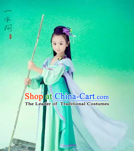 Chinese Tang Dynasty Costume Ancient China Ethnic Costumes Han Fu Dress Wear Outfits Suits Clothing for Kids