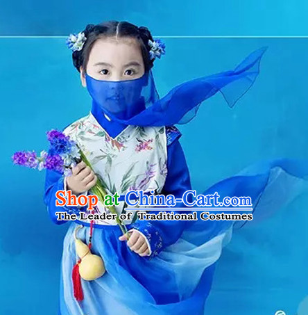 Chinese Cute Costume Ancient China Ethnic Costumes Han Fu Dress Wear Outfits Suits Clothing for Kids