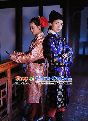 Chinese Tang Dynasty Clothes Clothing Costumes and Hair Accessories Complete Set for Men