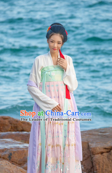 Asian Fashion Chinese Ancient Tang Dynasty Princess Clothes Costume China online Shopping Traditional Costumes Dress Wholesale Culture Clothing and Hair Jewelry for Women