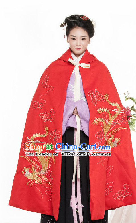 Chinese Ancient Wedding Phoenix Mantle Cape Costume China online Shopping Traditional Costumes Dress Wholesale Asian Culture Fashion Clothing and Hair Accessories for Women