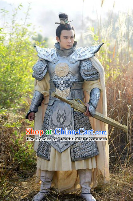 Ancient Chinese General Knight Armor Costume Chinese Costumes Complete Set for Men