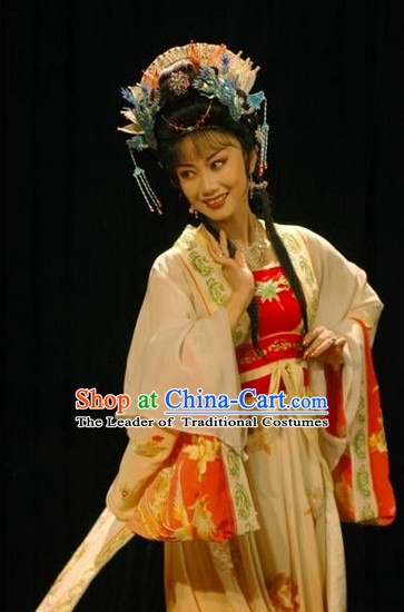 Ancient Chinese Asian Peking Opera Costumes Princess Costume and Headwear Complete Set