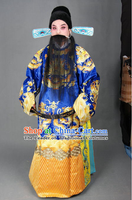 Chinese Opera Costumes Beijing Opera Costume Peking Stage Chancellor Prime Minster Dress Dragon Robe Complete Set