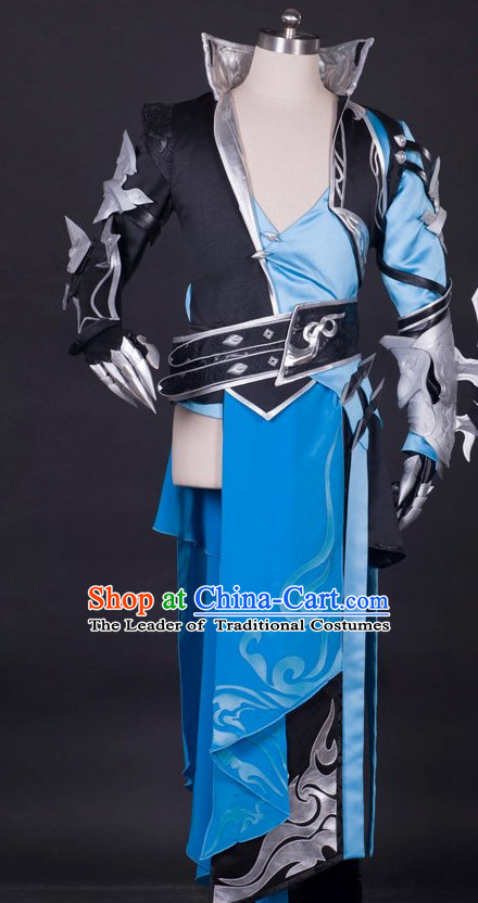 Ancient Chinese Knight Fighter Cosplay Costumes Complete Set for Men