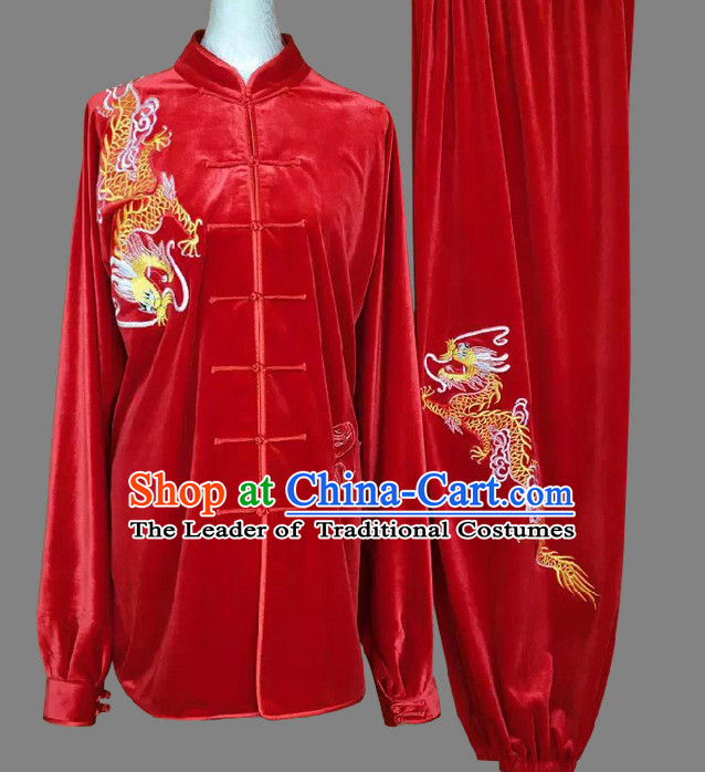 Top Embroidered Dragon Wing Chun Uniform Martial Arts Supplies Supply Karate Gear Tai Chi Uniforms Clothing for Women or Men