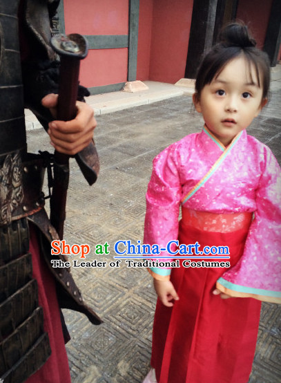 Chinese Costume Ancient China Dress Classic Garment Suits Han Dynasty Clothes Clothing Complete Set for Kids