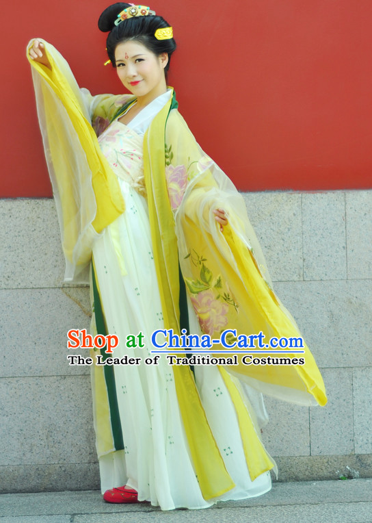 Chinese Costume Ancient Chinese Costumes Japanese Korean Asian Fashion Tang Dynasty Princess Han Fu Suits Outfits Garment Dress Clothes for Women