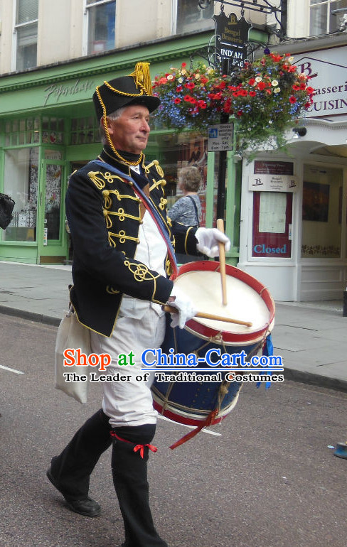 England Drum Player Folk Costume Traditional Garment Classic Clothing Complete Set for Men