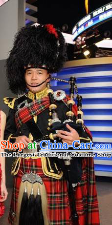 Scoltland Traditional Suits Uniform Dance Costume Traditional Garment Classic Clothing and Hat Complete Set for Men