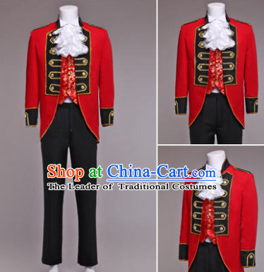 Traditional European English Palace Prince Clothing Uniform British National Costumes Complete Set for Men and Boys