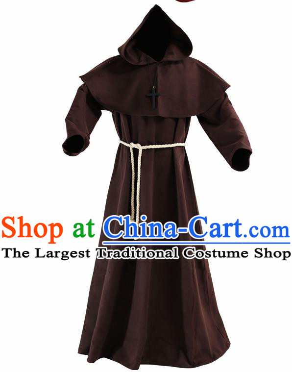 Ancient Father Priest Kids Adults Halloween Costume for Men and Boys