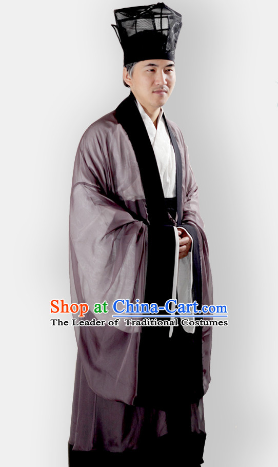 Chinese Classical Han Dynasty Clothing Complete Set for Men