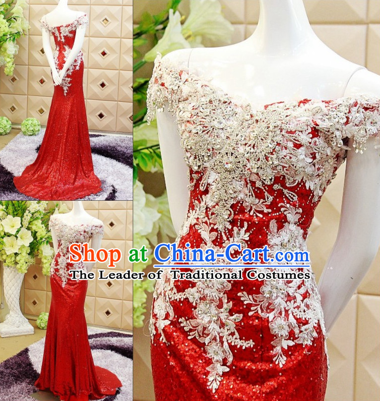 Amazing Chinese Sexy Wedding Evening Dress for Brides