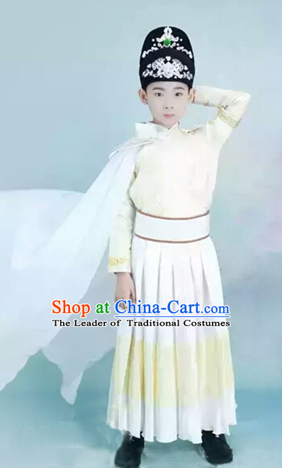 Ancient Chinese Ming Dynasty Dress and Hat Complete Set for Kids