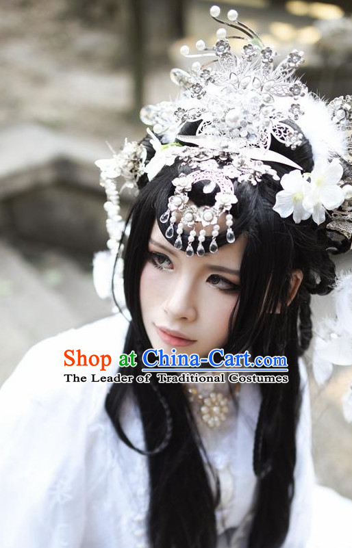 Chinese Empress Long Wig Hair Extensions Real Wigs Toupee Full Lace Front Wigs Weave Pieces for Women