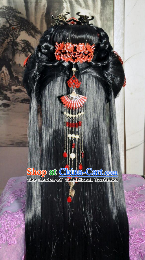 Chinese Long Wig Hair Extensions Wigs Toupee Full Lace Front Wigs Weave Pieces Real