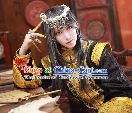 Ancient Chinese Style Weave Long Wigs for Men