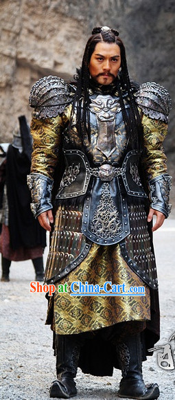 Ancient Chinese Ethnic Minority Emperor Armor Costumes Complete Set
