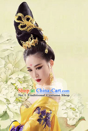 Chinese Tang Dynasty Empress China Costumes and Headgear Complete Set