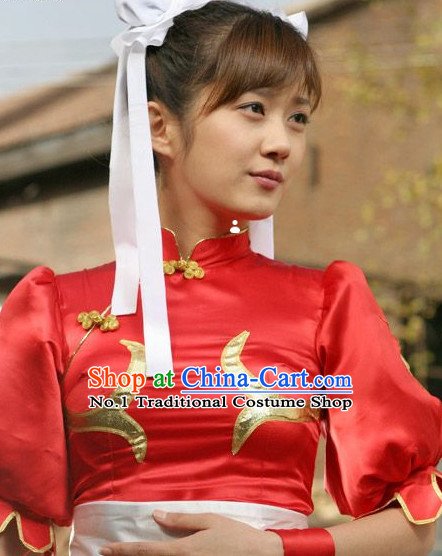 China Girl Cosplay Outfit and Headwear Complete Set for Women