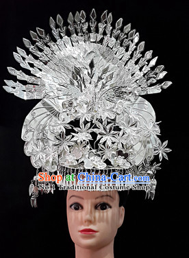 China Guizhou Province Ethnic Miao Silver Peacock Hat