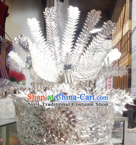 China Guizhou Province Ethnic Minority Miao Silver Phoenix Hat