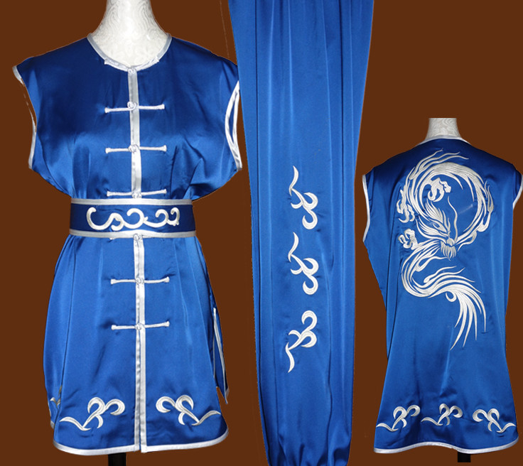 Blue Southern Fist Nanquan Sleeveless Wushu Uniforms