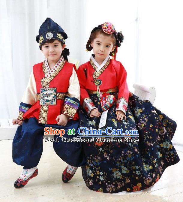 Top Korean Traditional Custom Made Birthday Hanbok Complete Set for Girls and Boys