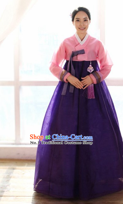 Long Sleeves South Korean Children Hanbok Clothing Dresses Complete Set