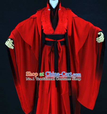Chinese Red Wedding Hanfu Dresses for Bridegrooms