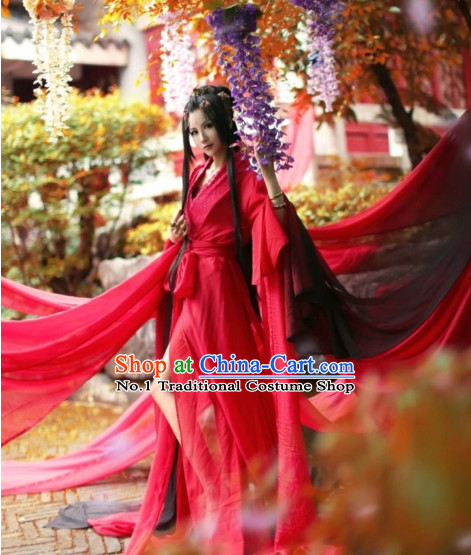 Chinese Red Hanfu Costume Asian Fashion China Civilization Medieval Costumes Carnival Costume