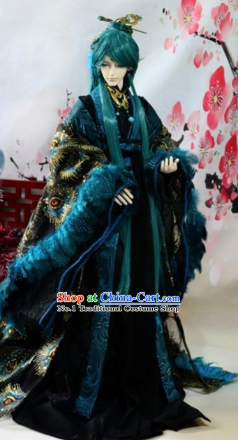 Asia Fashion China Civilization Chinese Emperor Costumes and Hair Jewelry Complete Set