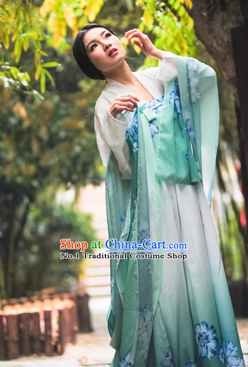 Asian Fashion Oriental Dresses Chinese Hanfu Plus Size Classy Dress Complete Set