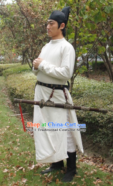 Asian Chinese Tang Dynasty Scholar Plus Size Custom Made Costumes and Hat for Men