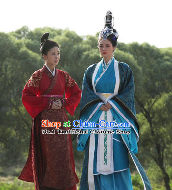 Blue Chinese TV Drama Series Empress and Hair Accessories Complete Set for Women