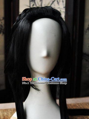 Chinese wigs cosplay wigs long black wigs ancient costumes hanfu