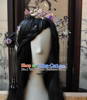 Asian Traditional Chinese Long Wig Cosplay Wigs Ancient Costume Wigs and Hair Accessories