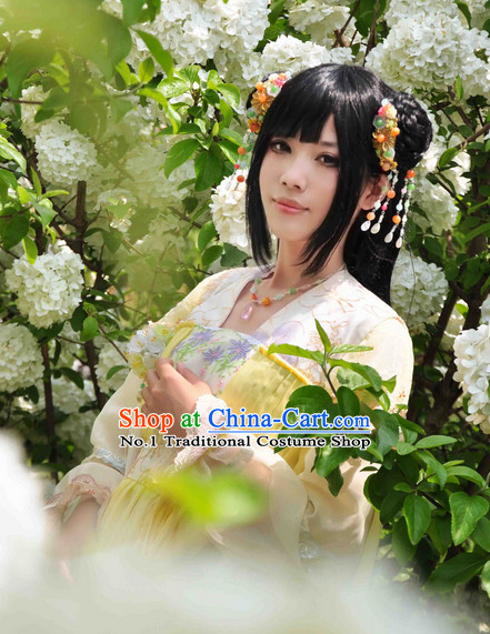 Chinese Fairy Adult Halloween Costumes and Hair Jewelry Complete Set