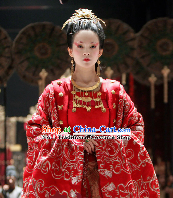 China Wedding Chinese Ancient Costume Bridal Wedding Clothing and Hair Jewelry