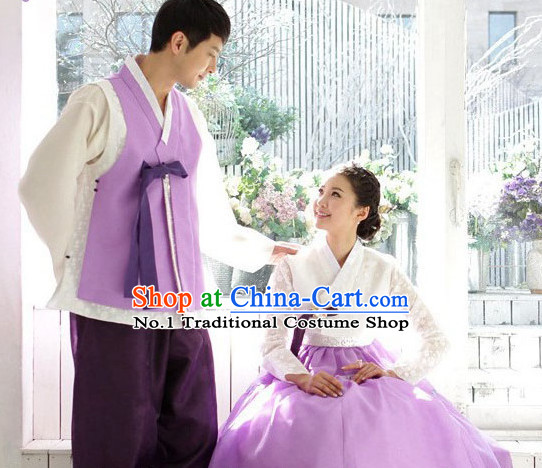 Korean Couple National Costumes Traditional Costumes Hanbok Korea