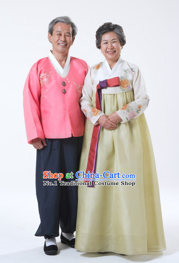 Korean Grandfather and Grandmother National Dress Costumes online Clothes Shopping 2 Sets