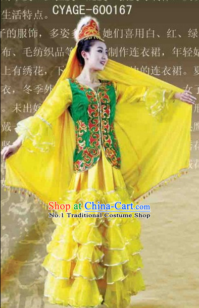 Chinese Xinjiang Dancing Ethnic Costumes Complete Set for Women