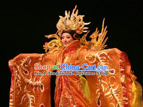 Chinese Traditional Queen Gown and Hair Jewelry Complete Set