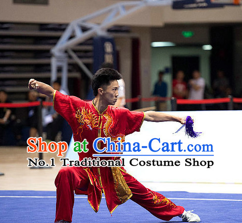 Top Embroidered Dragon Martial Arts Uniform Supplies Kung Fu Southern Swords Broadswords Championship Competition Superhero Uniforms for Men