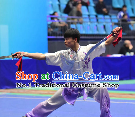 Top Chinese Kungfu Double Forks Kung Fu Costume Kung Fu Combat Costumes Wing Chun Karate Uniform Kung Fu Competition Suit Martial Arts Costumes for Men