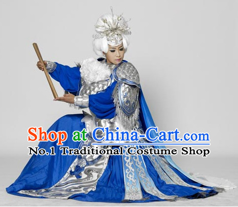 Chinese Opera Pantaloon Female Warrior General High Collar Fighting Costumes Complete Set for Women
