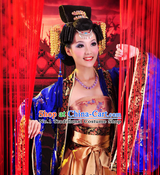 Chinese Empress Plus Size Dress and Headpieces Complete Set for Women