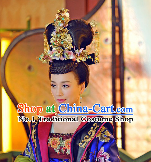 Asian Fashion Chinese Empress Kimono Costumes and Headwear Complete Set for Women
