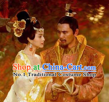 Chinese Empress Hair Accessories and Emperor Hat Complete Set